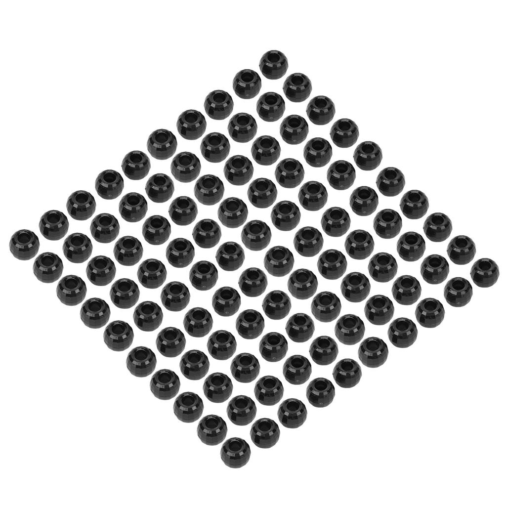 100pcs Hair Braiding Beads Plastics Large Hole Section 12mm Dreadlocks Hair Braid Beads Black