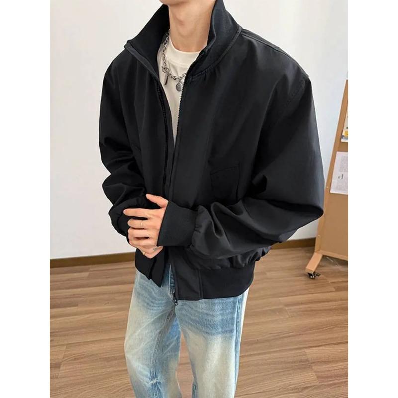 Jacket Men's Autumn Workwear Short Stand Collar Jacket Outdoor Waterproof Coats