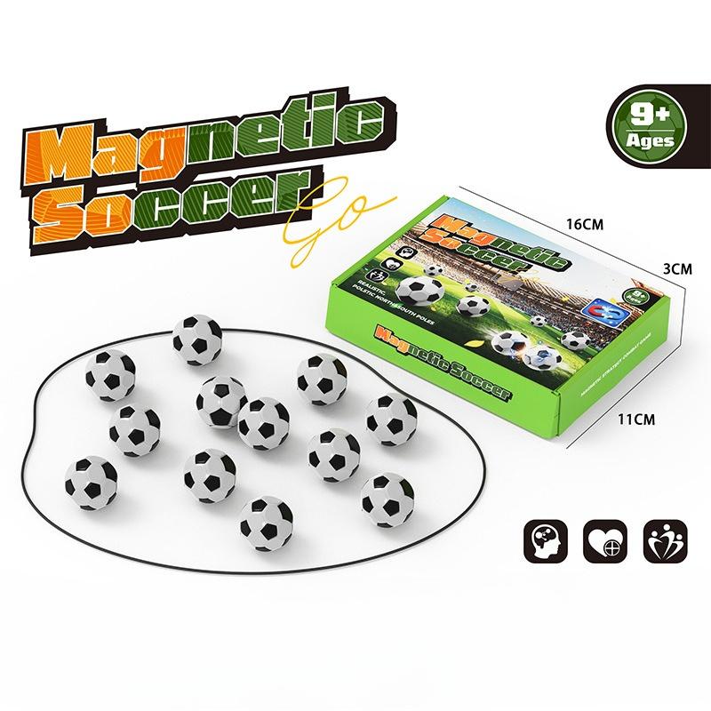 Soccer Magnetic Game with String & 20 Football-Shaped Stones – Fun Puzzle Strategy Games for Family Game Night, Party, Travel & Camping