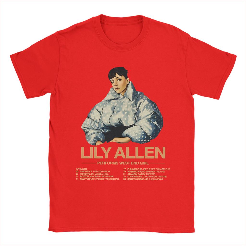 Hipster Lily Allen West End Girl Tour 2026 T-shirts för Unisex Rund Hals Ren T-shirt Kortärmad T-shirt Plus Size Kläder