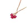 Gold Purple Gold Lucky Grass Pendant Rose Gold Plated Redstone Flower Clavicle Chain Jewelry