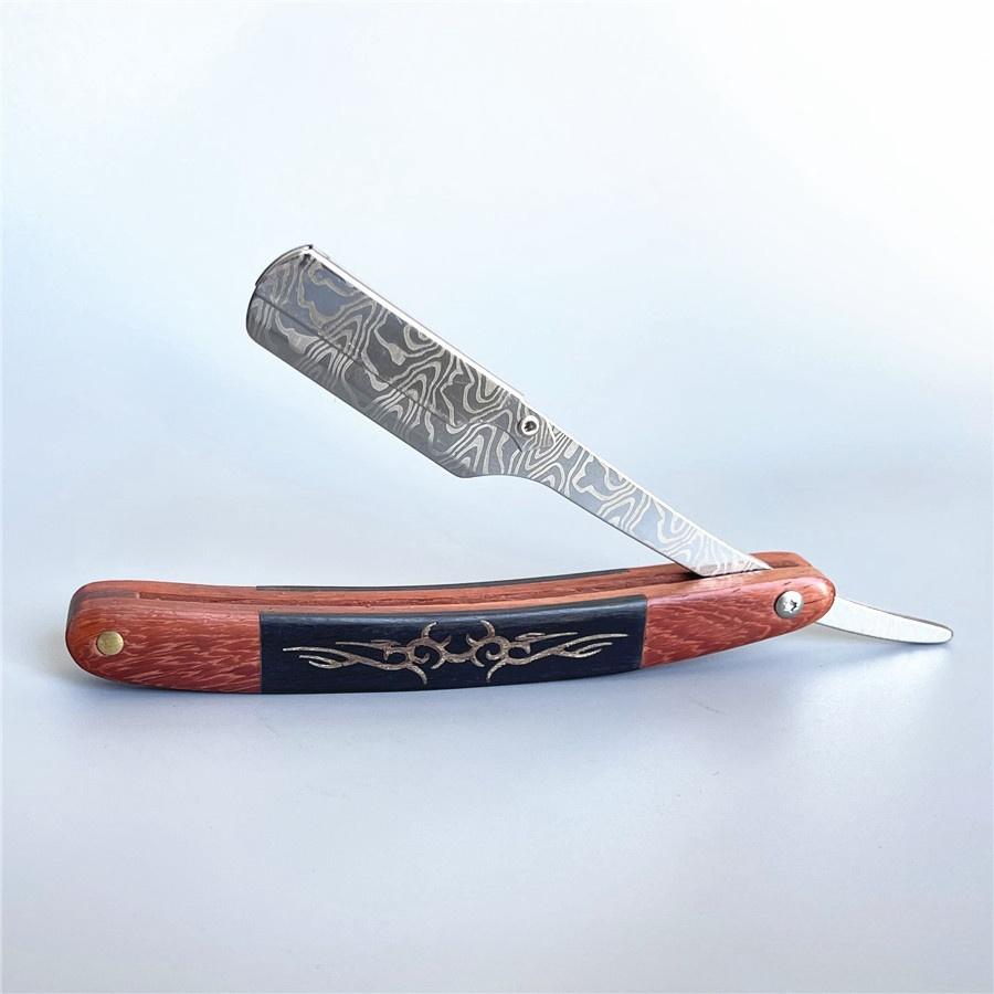 Herren Mini Kompakter Manueller Rasierer Rasiermesser Gerade Klinge Edelstahl Rasierer Barbier Bartschneider Klapprasierer Rasieren mit Klinge