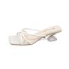 Temperament open-toed casual gentle high-heeled sandals women's spring new fashion cross-strap one-word with cool slippers