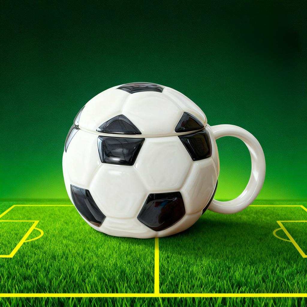 Football Soccer Ceramic Mug With Lid Sports Coffee Cup Baseball Design | High Appearance Home/ Drinkware For Sports E Ornament