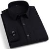 Quality Stretch Men Shirt Viscose Fiber Long Sleeve Anti-wrinkle Non-ironing Regular Fit  Casual Business Office Stretch Shirt