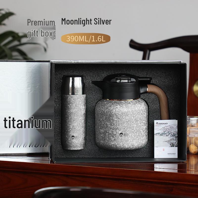 Kuangdi Smart Temperature Display Pure Titanium Kettle, Large Capacity, High-Temperature Resistant Vacuum Tea Thermos. 390ml-1600ml
