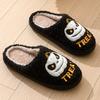 fashion Halloween Cartoon Pumpkin Cotton Slippers Women 2024 Winter Warm Plush Couples House Shoes Indoor Non Slip Floor Slippers Woman