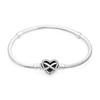 [PANDORA] 592645C01 Moment Sparkling Infinity Heart Clasp Silver Bracelet