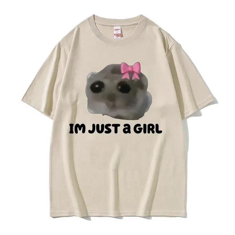 Zabawna Modna Urocza Kawaii Smutny Chomik Mem Koszulka Męska Damska Letnia Moda Vintage Koszulka Casualowa Oversize Koszulka