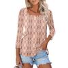 Women's 3/4 Sleeve Square Neck Floral Shirt Casual Loose Tunic Top
