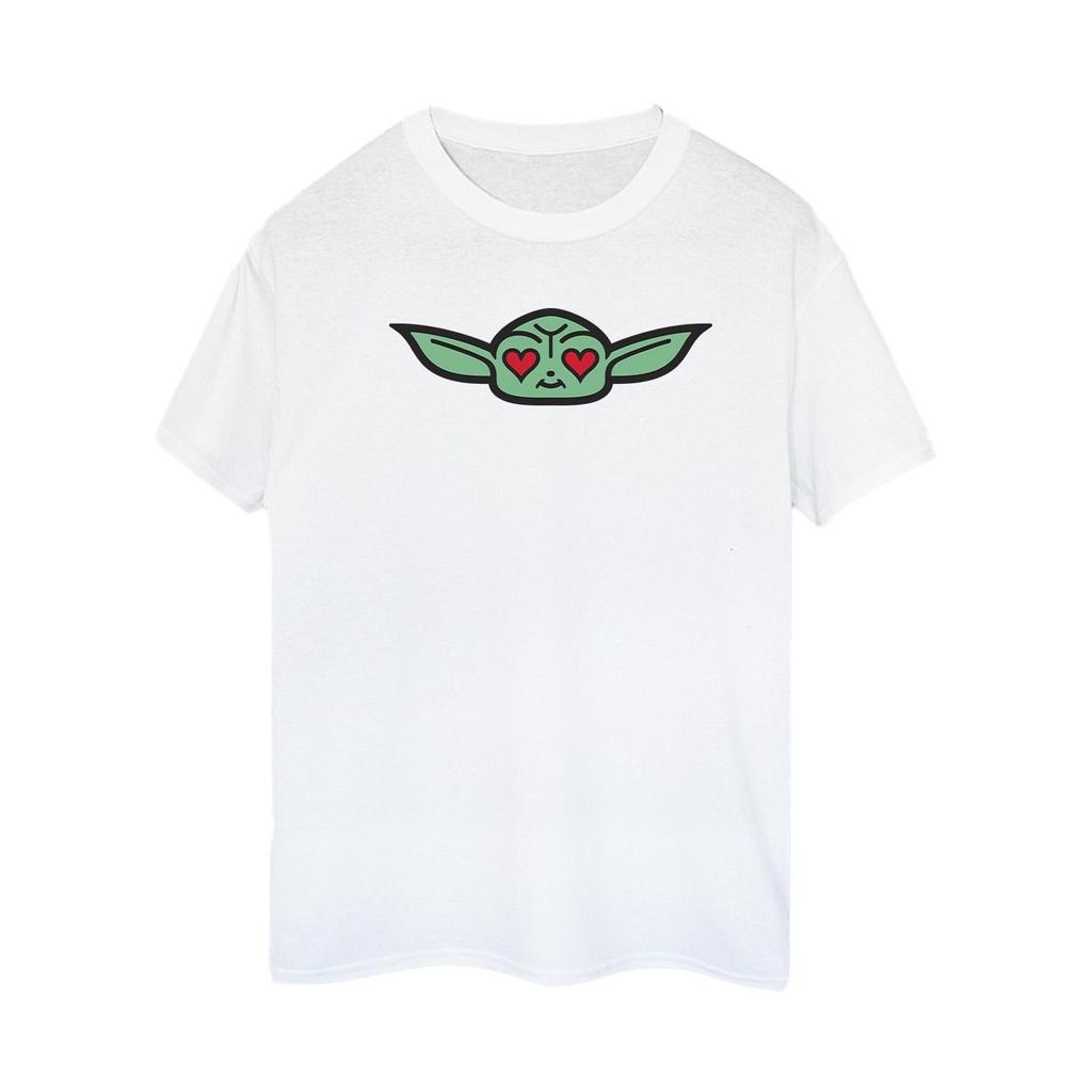 Star Wars Womens/Ladies The Mandalorian Grogu Heart Eyes Cotton Boyfriend T-Shirt