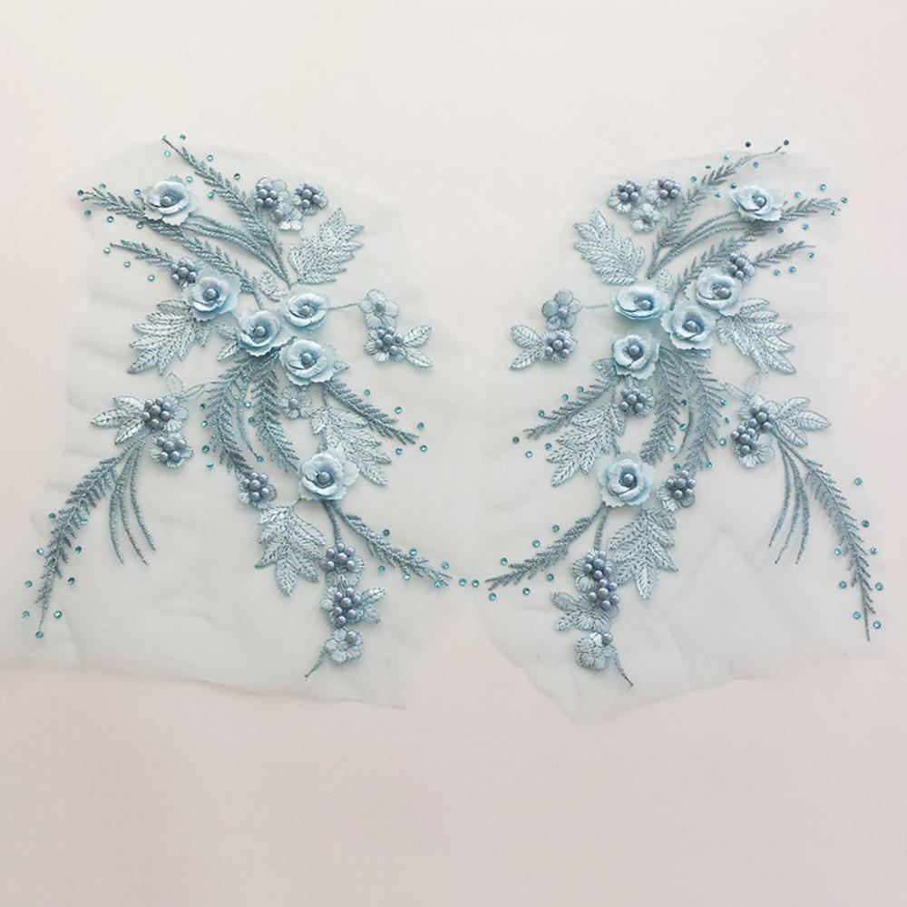 Fashion Elegant Sequin Embroidery Sequined Embroidery Patches DIY White Black Embroidered Floral Patches Sequins Patches Dresses