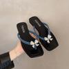 Summer wear new pinch foot thick-soled flip-flops women's premium cool slippers