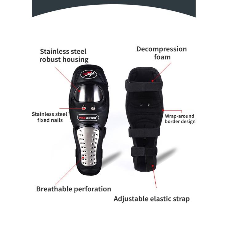 Knee Pads Motorcycle - 4Pcs Adults Stainless Steels Motorcycle ATV Motocross Elbow Knee Shin Guards Protector Motocross Racing/Adult Knee