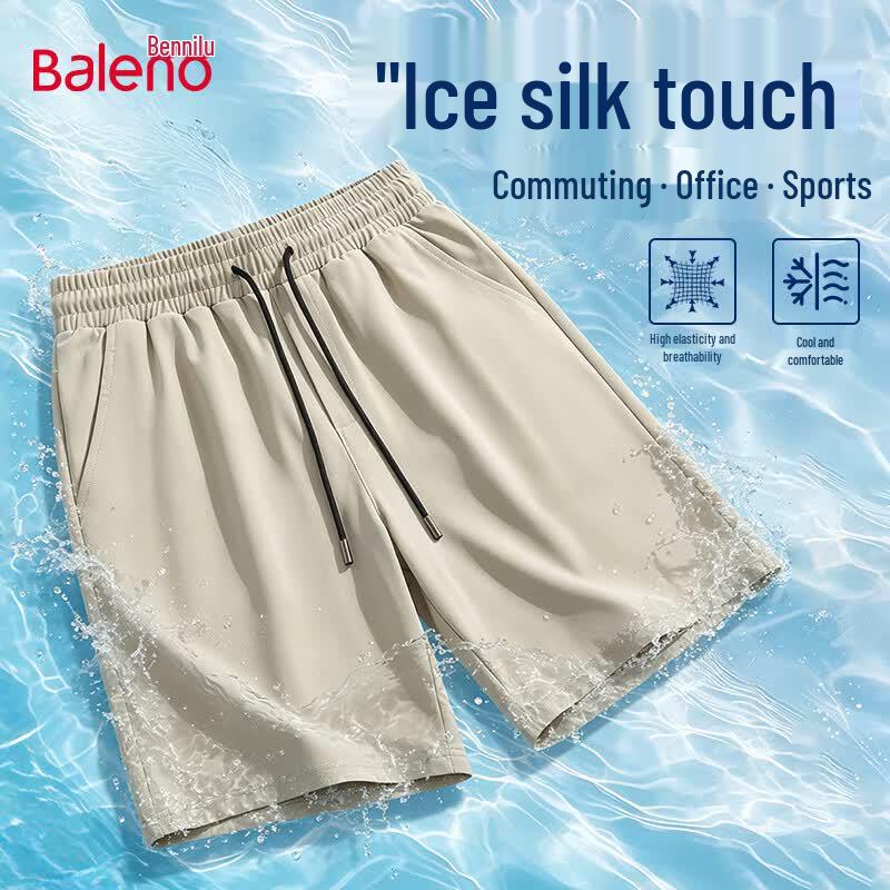 Baleno Men s Cool-Feel Drawstring Casual Shorts 5XL