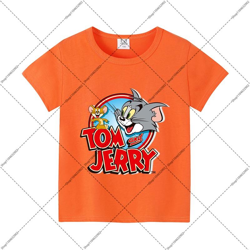 Tom and Jerry Cute T-shirts Cartoon Anime Pattern Printed Short Sleeve Unisex Summer Clothes Comfortable Breathable T-shirt Gift