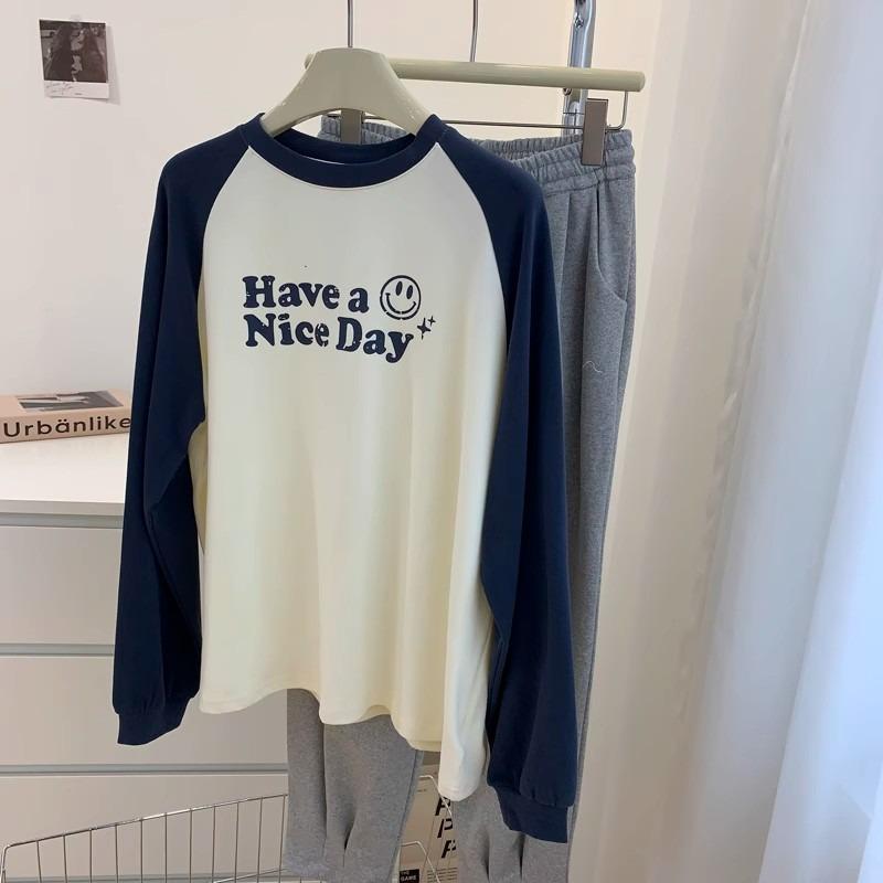 

Контрастного цвета внутренняя футболка женская из чистого хлопка с подплечниками, с длинным рукавом, футболка свободного кроя с капюшоном 2XL темно-синий