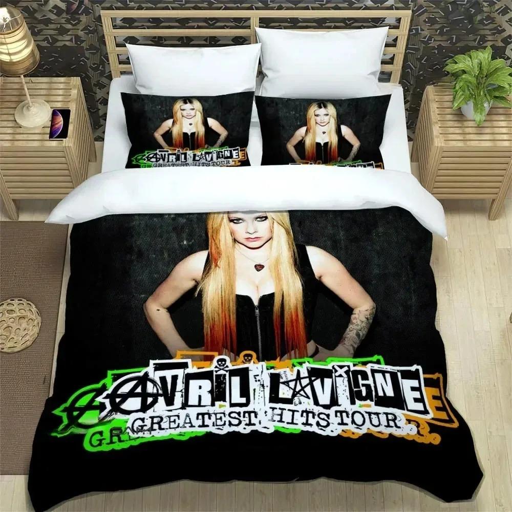 Musik Sängerin Avril Lavigne Bettbezug Kissenbezug Bettwäsche Set Erwachsene Jungen Mädchen Schlafzimmer Dekoration Geschenk Einzel Doppel King Size