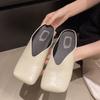 Shoes Slippers Flat Big Size Loafers Square Toe Slides Mules For Women 2025 Cover Retro Flat Shoes Female Big Size Ladies' Slipp