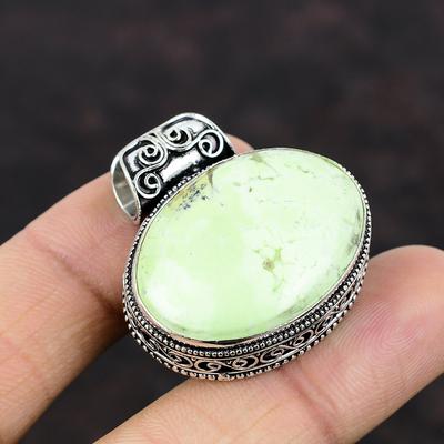 Pendentif chrysoprase citron bijoux en pierres précieuses naturelles pendentif de style vintage pendentif en argent sterling 925 fait à la main bijoux ethniques cadeau de fiançailles