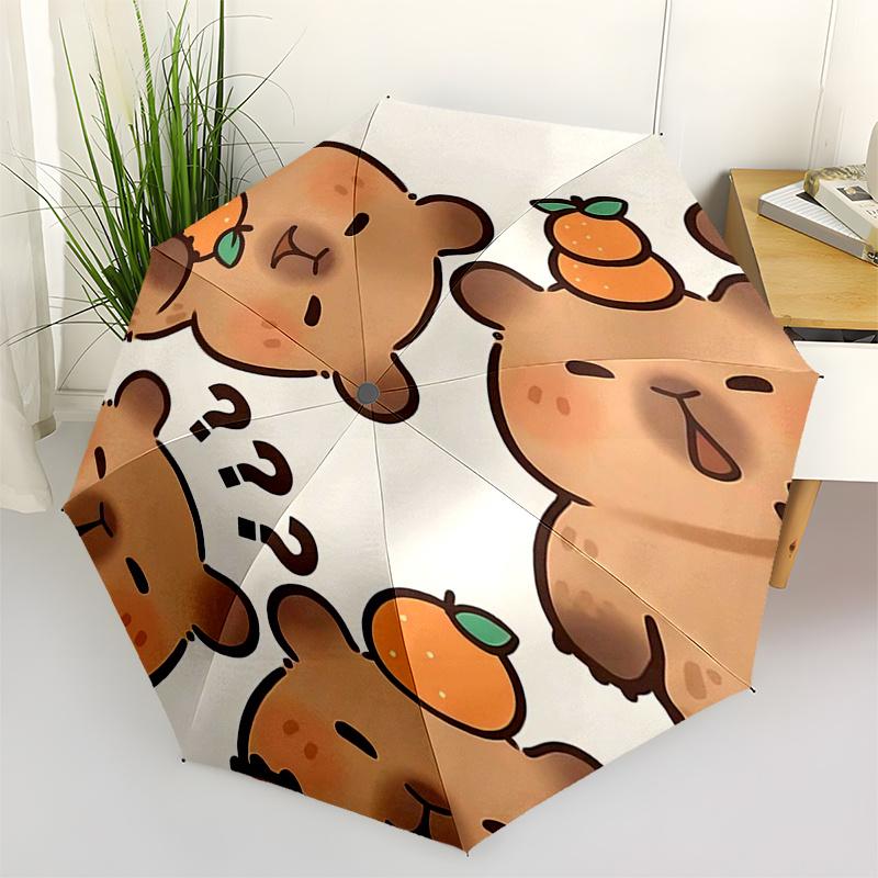 

Capybara Themed Travel Umbrella-8 Ribs Automatic Opening and Closing, Portable Folding Design, Compact and Stylish Umbrella Suitable for Out