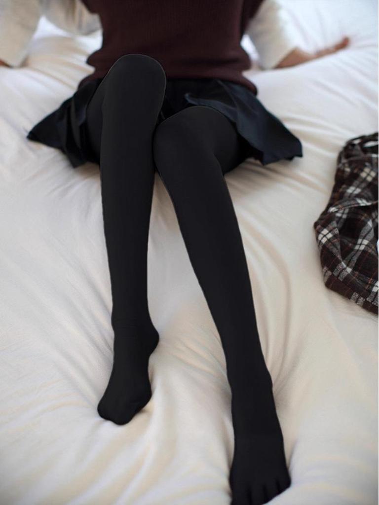 Damen 3D Hüfthebende High-Waist Schwarze Leggings mit Bauchkontrolle - Nicht durchsichtig, mit Fußteil, für Herbst/Winter