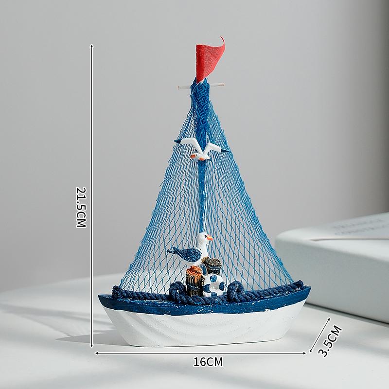 

Mediterranean-Style Wooden Sailboat Figurines - Small Decorative Handicraft Ornaments