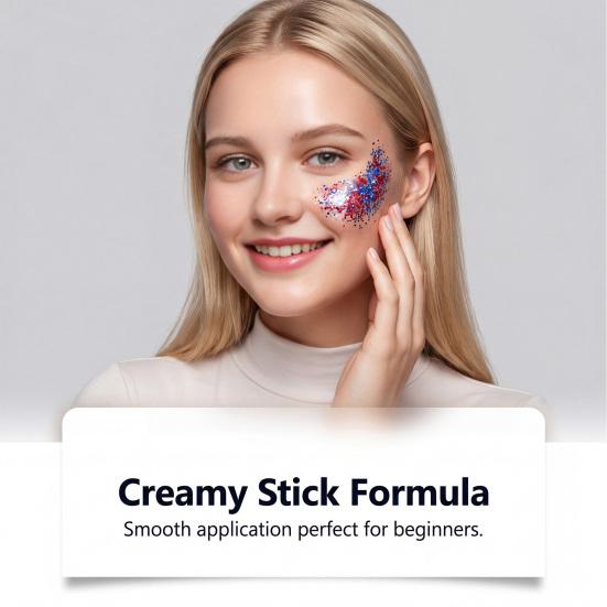 Patriotic Sparkling Ring Paste Red 1 Pc