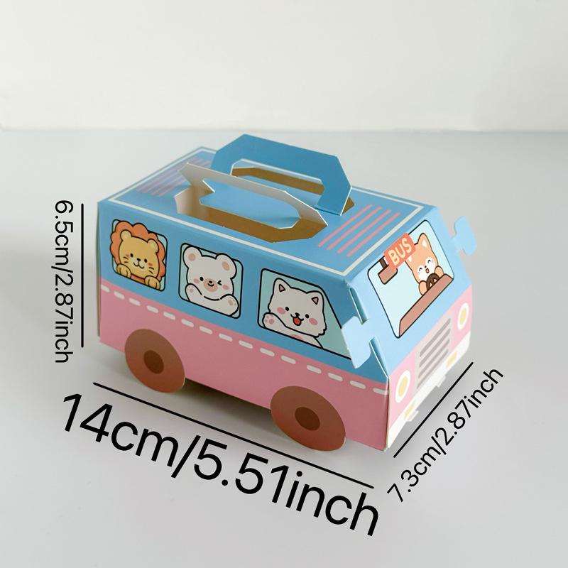 

Праздничная мультяшная коробка для конфет в виде машинки - подарок для малыша и сувенир на день рождения 7.3*6.5*14 cm