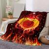 1pc Rose Flame Printing Lightweight Flannel Blanket, Comfortable and Warm Blanket, for Camping Sofa Bed and Couch Office, Gift