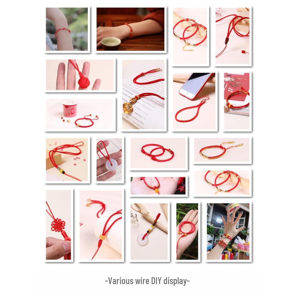 Handmade Red String Woven Bracelet: Jade Thread Braided DIY Material