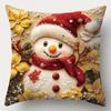 Home Decor Christmas Scenes: Santa & Snowman Pillow Covers Pattern Cushion Cover Suitable For Sofa Bedroom Car Pillow Cover