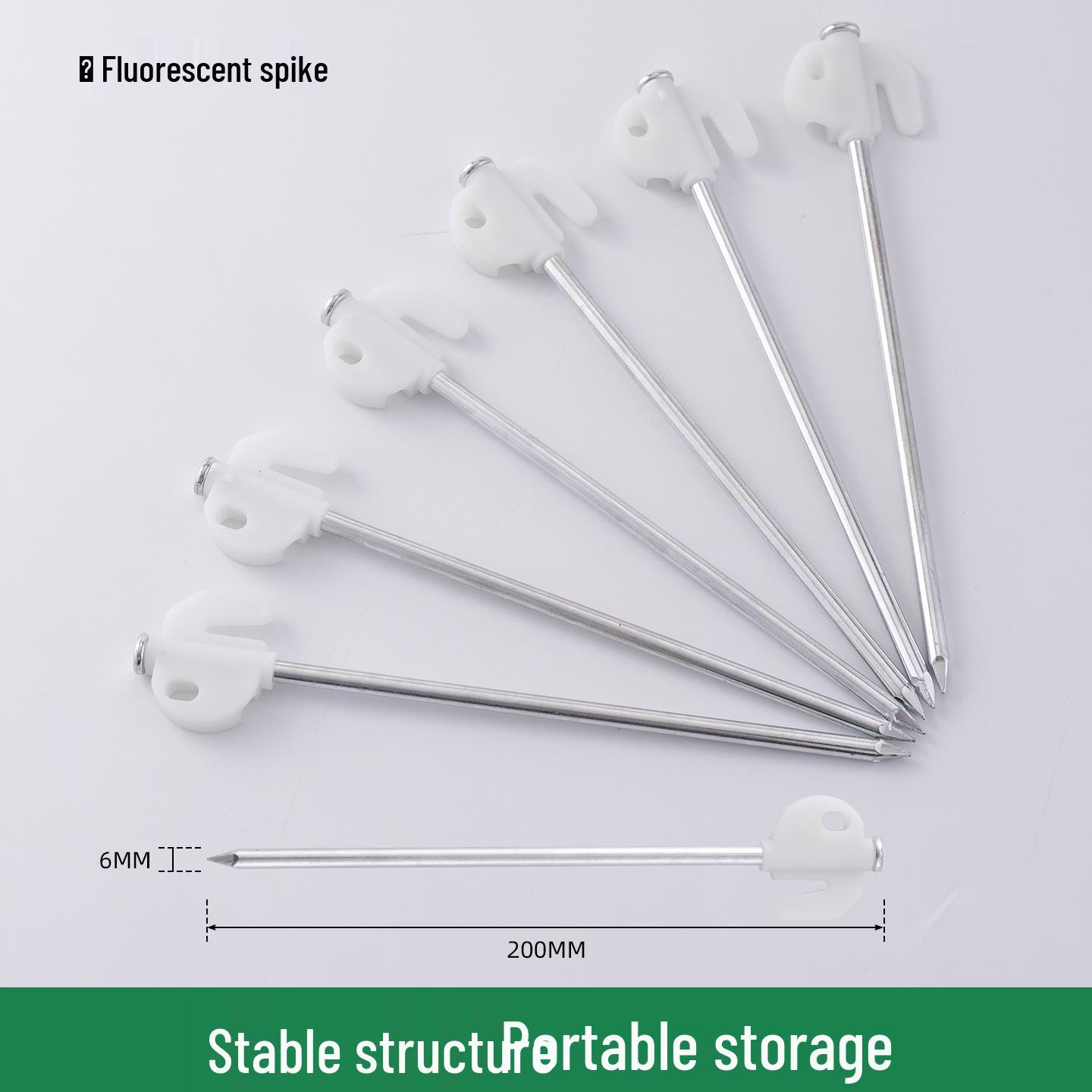 

Fluorescent Tent Stakes: Luminous, Thickened, Windproof Tarp Fixing Accessories Diameter 6mm x 200mm