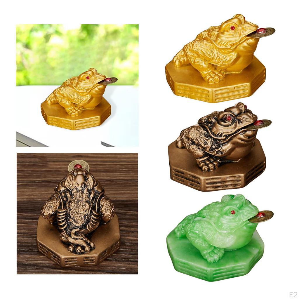 Wealth Frog Statue Traditional Figurine for Office Tabletop Living Room