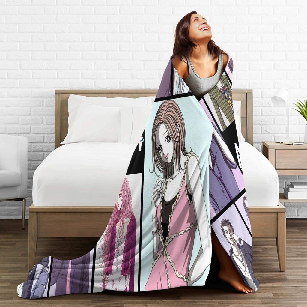 Nana Osaki Knitted Blankets Flannel Classic Anime Manga Super Soft Throw Blanket for Airplane Travel Bedspread