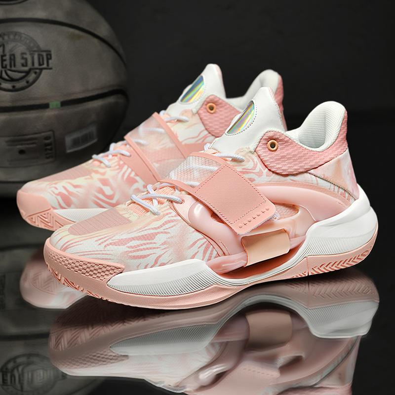 2024 Women Pink Hook Loop Basketball Sneakers Low Cut Soft Cushion Support Sport Shoes Comfortable Boy Basketball Shoes