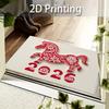 New Year Carpet Mat Rug Home Decoration Cartoon Dog Fireworks Pattern Festive Floor Mat Welcome Mat Door Mat Kitchen Rug
