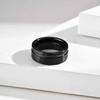 8mm Black Tungsten Steel Ring with Brushed Outer and Hammered Inner Finish - Style TCR-104B07.