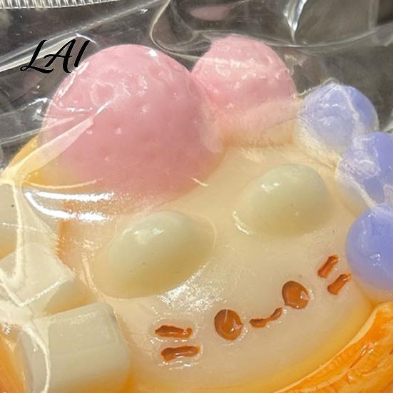 Sensory Stress Ball Kitten Egg Tart Squeeze Toy Relieving Cartoon Fake Toy Soft Stretchy Food Fidget Portable