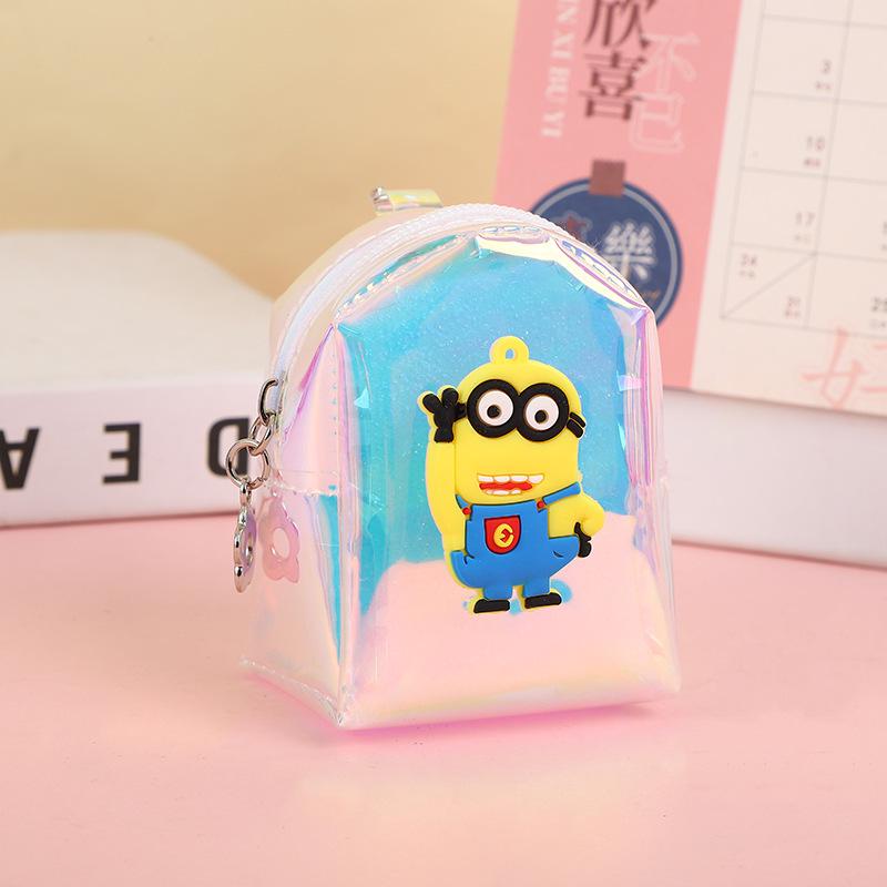 Korejský styl dívčí laserová peněženka na mince - Roztomilá mini peněženka na rtěnku, sluchátka a klíče