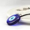 European & American Pink Wax Rope Necklace with Turkish Blue Evil Eye Pendant