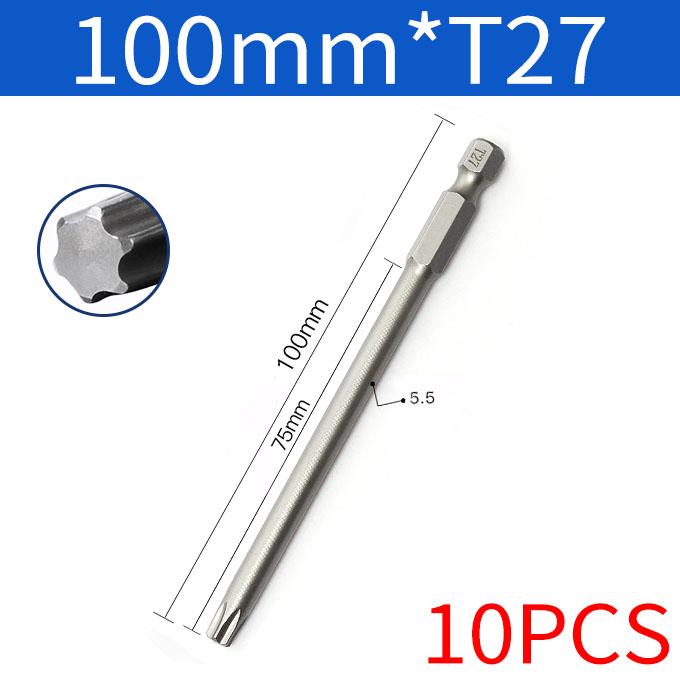 8/10 buc 1/4" 100 mm magnetic Torx șurubelniță electrică biți set șurubelniță Torx de înaltă calitate T8-T40