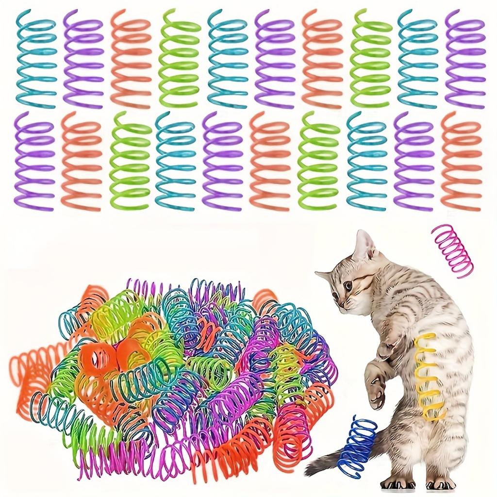 Spring Toy, Spiral Interactive Toy for Cats, Suitable for Indoor Colorful Play, Pouncing, and Biting