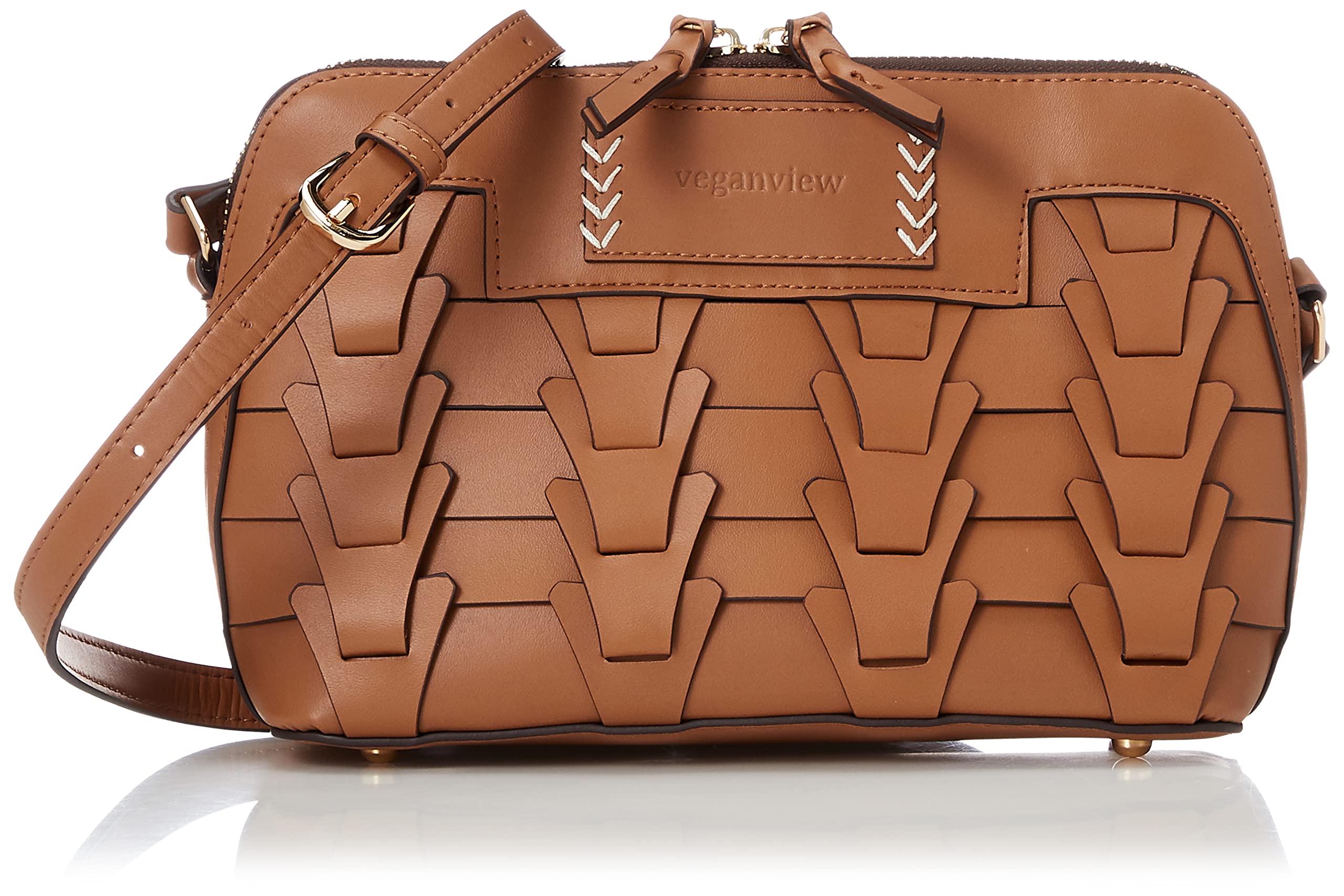 Веганская сумка-мессенджер Vegan View V Piece с сетчатой вставкой, Женская, Верблюжий (22)