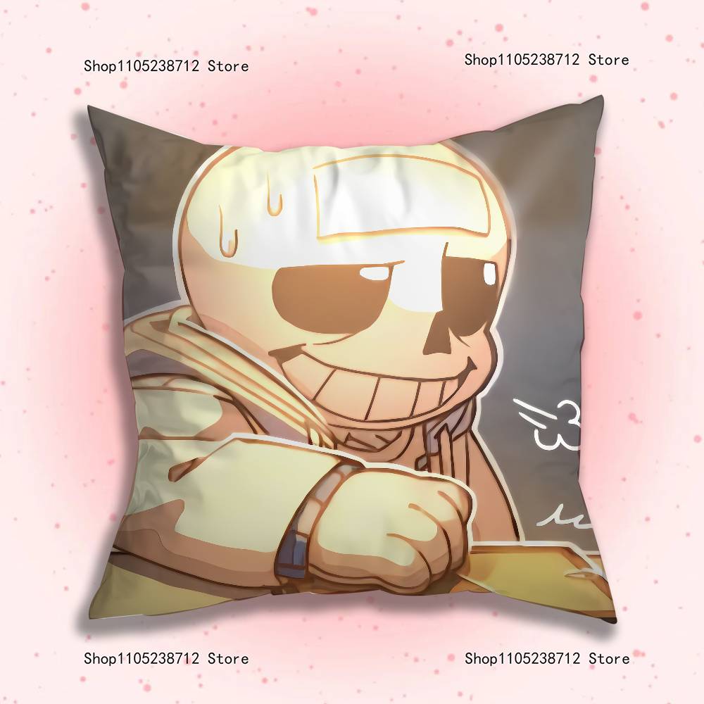 Spel U-Undertale S-Sans Kuddfodral söt tecknad anime-tillbehör Sovrum Soffa Dekorativt Kuddfodral Mjukt Kuddfodral