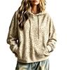 Damen Oversized Retro Kapuzenpullover mit Leopardenmuster