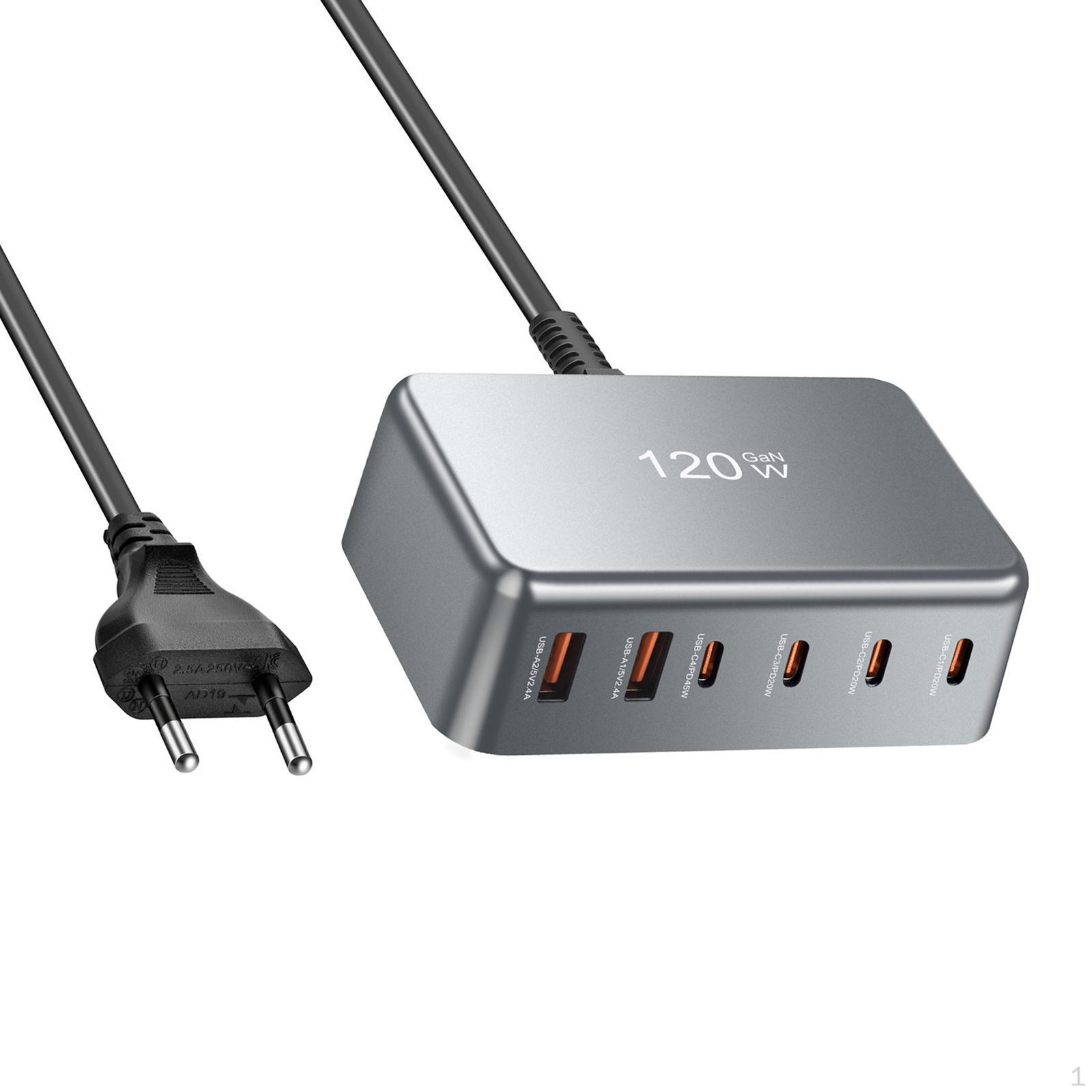 

Блок зарядки USB C 120 Вт Зарядная станция для ноутбука, смартфонов, настольного компьютера