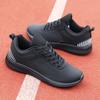 Leren sneakers voor lente en herfst, lichtgewicht waterdichte reisschoenen, volledig zwart, antislip dagelijkse casual hardloopschoenen