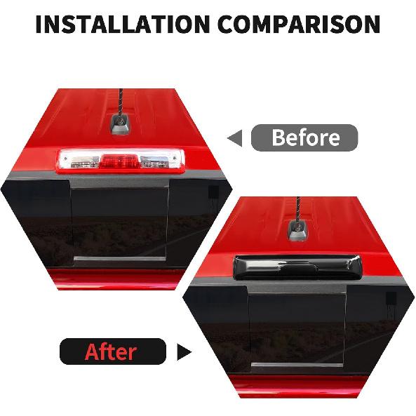 

RT-TCZ Smoked Black Third 3rd Brake Light Cover High Mount Stop Lamp Cover Trim Exterior Accessories for Chevrolet Chevy Colorado 2014-2025,for GMC