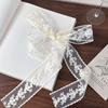 Floral Embroidery Hair Scarf Lace Long Ribbon Scarf White Flower Lace Neckerchief  Decorative Strap Necklace Head Wrap Scarves